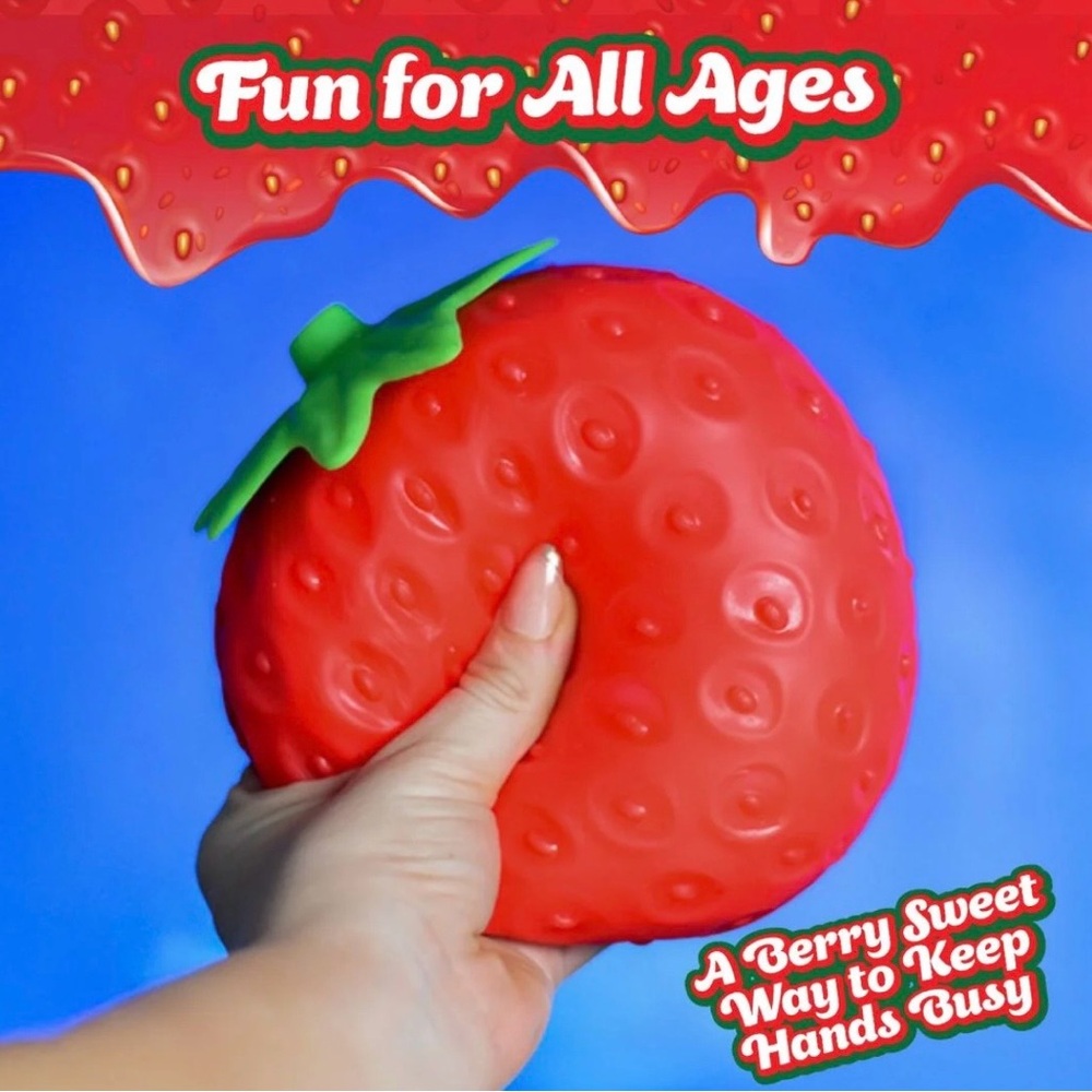Sunny Days Jumbo Squeezy Strawberry Squishy Toy - Picture 6 of 8